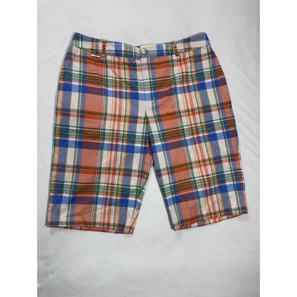 Lauren Ralph Lauren Women's Active Madras Plaid Bermuda Shorts Size 8